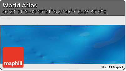 Physical Panoramic Map of the Area around 46° 9' 26" S, 27° 16' 29" E