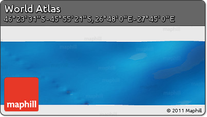 Shaded Relief Panoramic Map of the Area around 46° 9' 26" S, 27° 16' 29" E