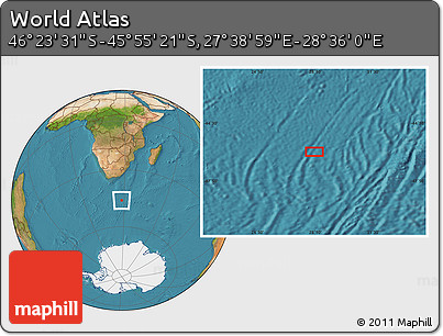 Satellite Location Map of the Area around 46° 9' 26" S, 28° 7' 30" E