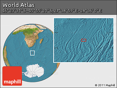 Satellite Location Map of the Area around 46° 9' 26" S, 28° 7' 30" E