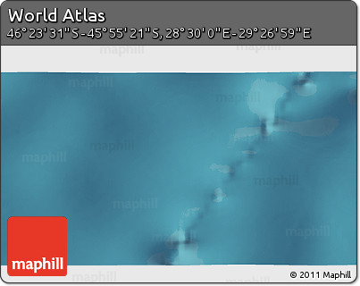Satellite 3D Map of the Area around 46° 9' 26" S, 28° 58' 30" E