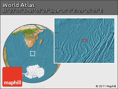 Satellite Location Map of the Area around 46° 9' 26" S, 28° 58' 30" E