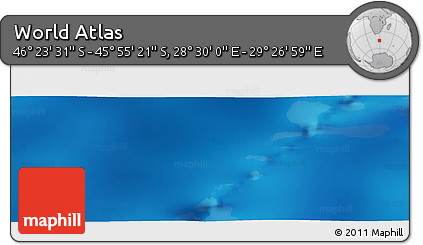 Physical Panoramic Map of the Area around 46° 9' 26" S, 28° 58' 30" E