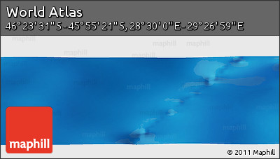 Physical Panoramic Map of the Area around 46° 9' 26" S, 28° 58' 30" E
