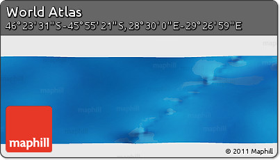 Physical Panoramic Map of the Area around 46° 9' 26" S, 28° 58' 30" E