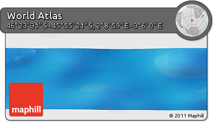 Physical Panoramic Map of the Area around 46° 9' 26" S, 2° 37' 30" E