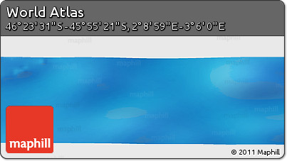 Physical Panoramic Map of the Area around 46° 9' 26" S, 2° 37' 30" E