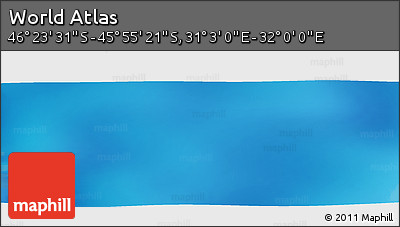 Physical Panoramic Map of the Area around 46° 9' 26" S, 31° 31' 29" E