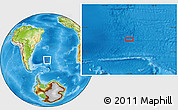 Physical Location Map of the area around 46° 9' 26" S, 31° 22' 30" W