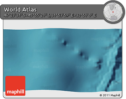 Satellite 3D Map of the Area around 46° 9' 26" S, 32° 22' 30" E