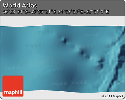 Satellite 3D Map of the Area around 46° 9' 26" S, 32° 22' 30" E