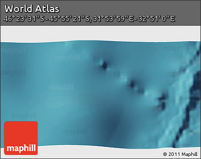 Satellite 3D Map of the Area around 46° 9' 26" S, 32° 22' 30" E