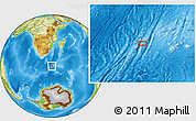 Physical Location Map of the area around 46° 9' 26" S, 34° 4' 30" E