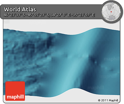 Satellite 3D Map of the Area around 46° 9' 26" S, 34° 55' 29" E
