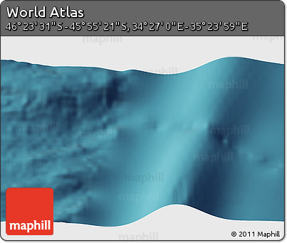 Satellite 3D Map of the Area around 46° 9' 26" S, 34° 55' 29" E