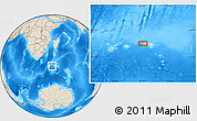Shaded Relief Location Map of the area around 46° 9' 26" S, 41° 43' 30" E