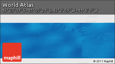 Physical Panoramic Map of the Area around 46° 9' 26" S, 41° 34' 30" W