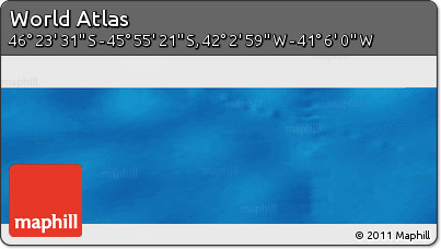 Physical Panoramic Map of the Area around 46° 9' 26" S, 41° 34' 30" W
