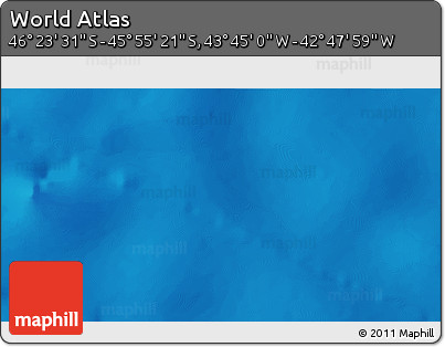 Physical 3D Map of the Area around 46° 9' 26" S, 43° 16' 29" W