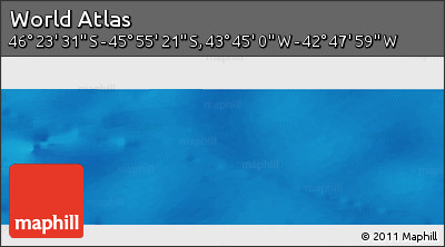 Physical Panoramic Map of the Area around 46° 9' 26" S, 43° 16' 29" W