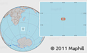 Gray Location Map of the area around 46° 9' 26" S, 44° 16' 29" E