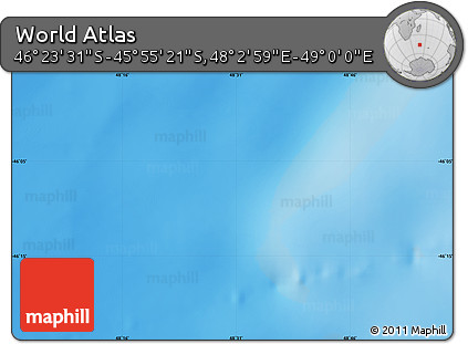 Physical Map of the Area around 46° 9' 26" S, 48° 31' 29" E