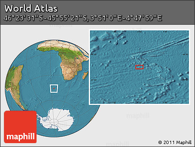Satellite Location Map of the Area around 46° 9' 26" S, 4° 19' 30" E