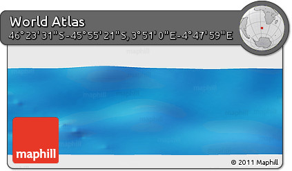 Shaded Relief Panoramic Map of the Area around 46° 9' 26" S, 4° 19' 30" E