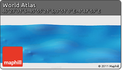 Shaded Relief Panoramic Map of the Area around 46° 9' 26" S, 4° 19' 30" E