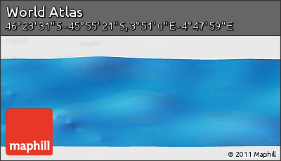 Shaded Relief Panoramic Map of the Area around 46° 9' 26" S, 4° 19' 30" E