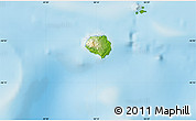 Physical Map of the area around 46° 9' 26" S, 50° 13' 30" E