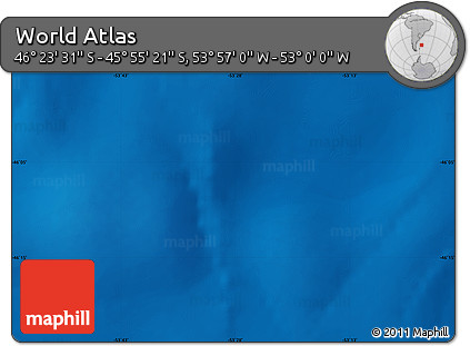 Physical Map of the Area around 46° 9' 26" S, 53° 28' 30" W