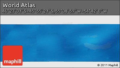 Physical Panoramic Map of the Area around 46° 9' 26" S, 55° 10' 29" W