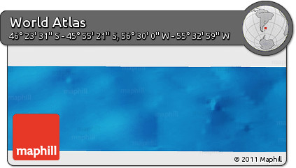 Physical Panoramic Map of the Area around 46° 9' 26" S, 56° 1' 29" W