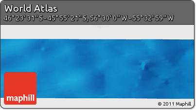 Physical Panoramic Map of the Area around 46° 9' 26" S, 56° 1' 29" W