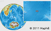 Physical Location Map of the area around 46° 9' 26" S, 57° 52' 30" E