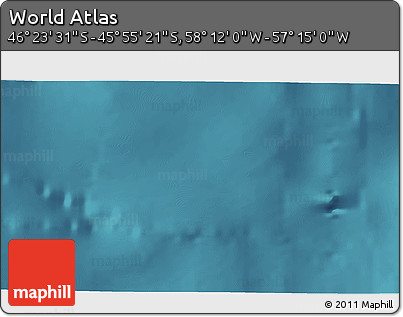 Satellite 3D Map of the Area around 46° 9' 26" S, 57° 43' 30" W