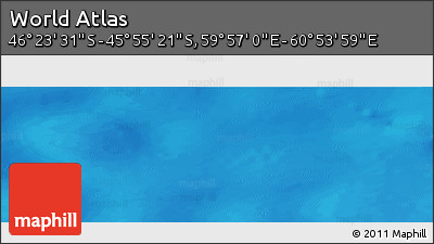 Physical Panoramic Map of the Area around 46° 9' 26" S, 60° 25' 29" E