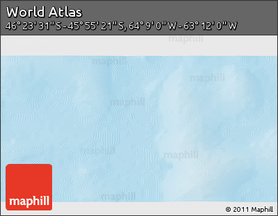 Physical 3D Map of the Area around 46° 9' 26" S, 63° 40' 30" W