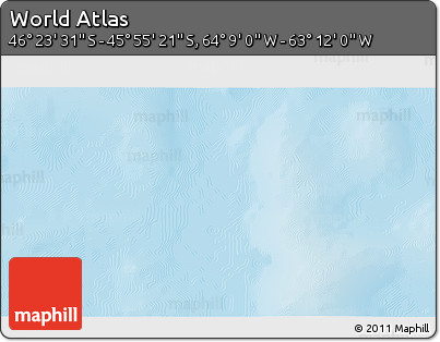 Physical 3D Map of the Area around 46° 9' 26" S, 63° 40' 30" W