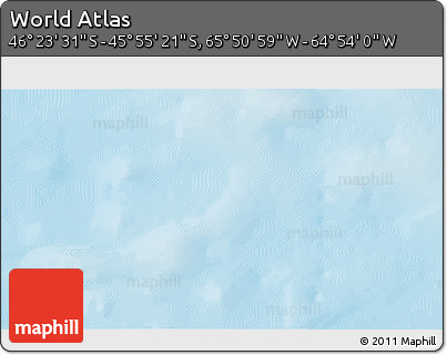 Physical 3D Map of the Area around 46° 9' 26" S, 65° 22' 30" W
