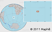 Gray Location Map of the area around 46° 9' 26" S, 6° 52' 30" E