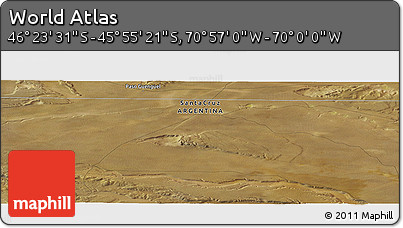 Satellite Panoramic Map of the Area around 46° 9' 26" S, 70° 28' 29" W