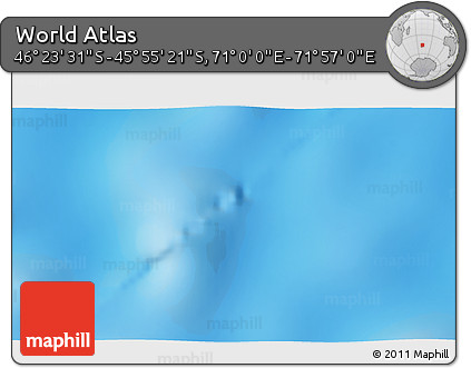 Shaded Relief 3D Map of the Area around 46° 9' 26" S, 71° 28' 29" E