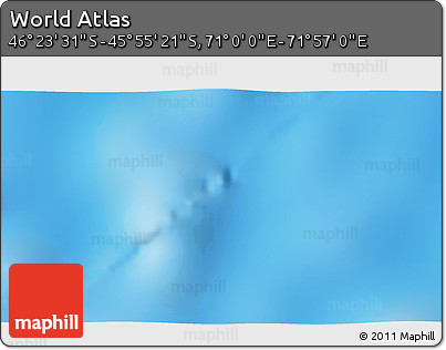 Shaded Relief 3D Map of the Area around 46° 9' 26" S, 71° 28' 29" E