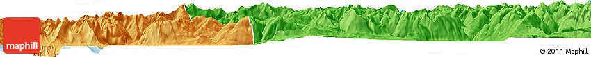 Political Horizon Map of the Area around 46° 9' 26" S, 73° 1' 30" W
