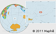 Political Location Map of the area around 46° 9' 26" S, 74° 1' 30" E
