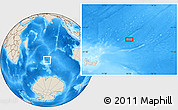 Shaded Relief Location Map of the area around 46° 9' 26" S, 74° 52' 30" E
