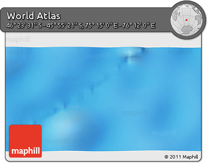 Physical 3D Map of the Area around 46° 9' 26" S, 75° 43' 29" E