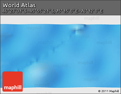 Physical 3D Map of the Area around 46° 9' 26" S, 75° 43' 29" E